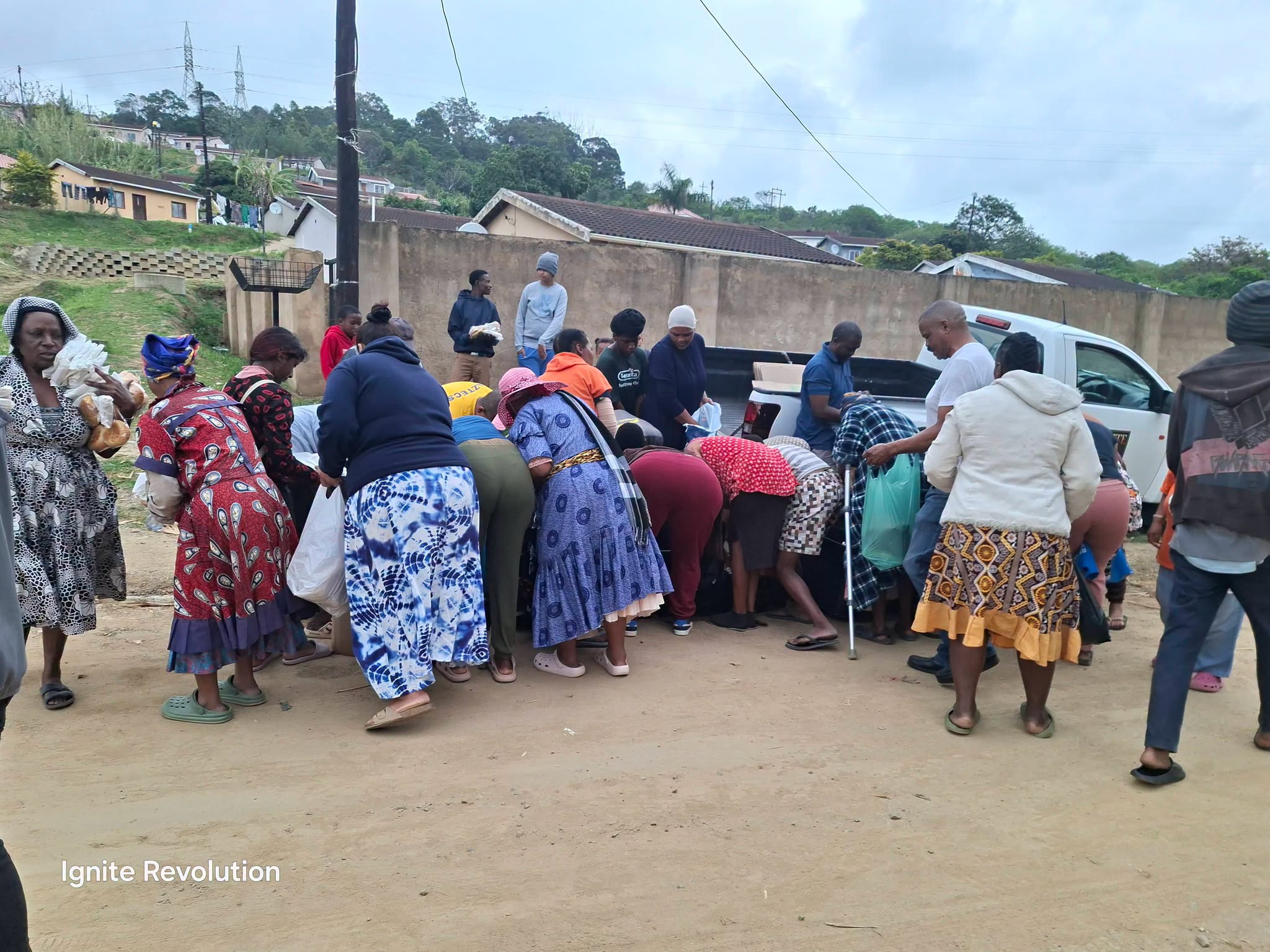 Bread and food parcels handed out to families